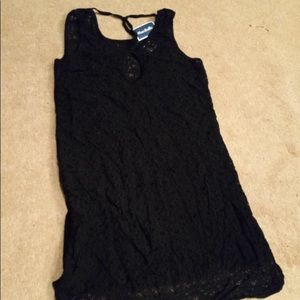 Black lace cotton dress/top size medium brand new